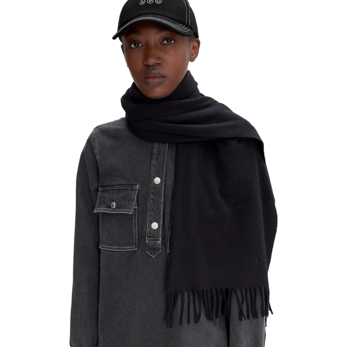 A.P.C. - Écharpe Ambroise Brodée - Black Skjerf A.P.C. 