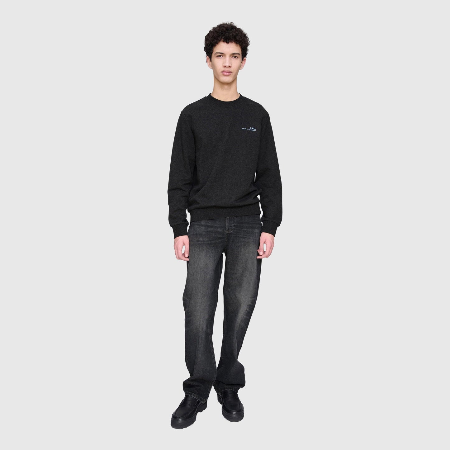 A.P.C. Item Standard Sweatshirt - Anthracite Chine / Bleu Sweatshirt A.P.C. 