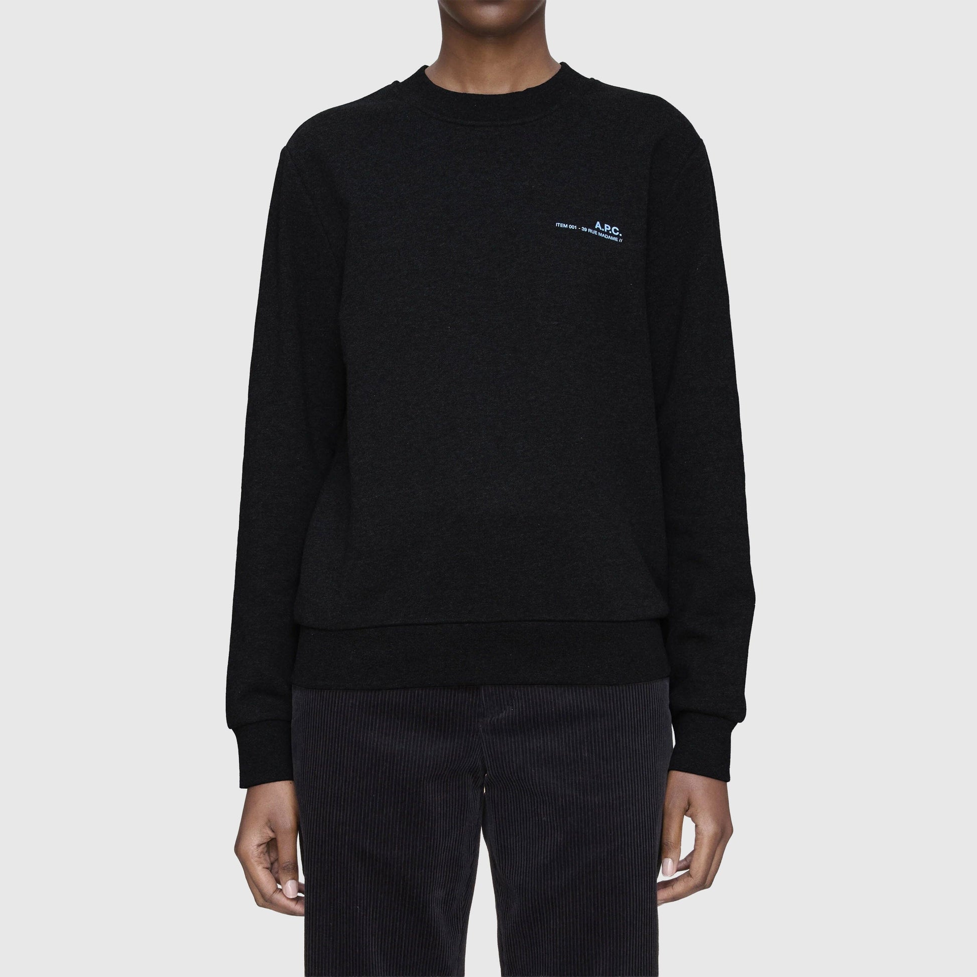 A.P.C. Item Standard Sweatshirt - Anthracite Chine / Bleu Sweatshirt A.P.C. 