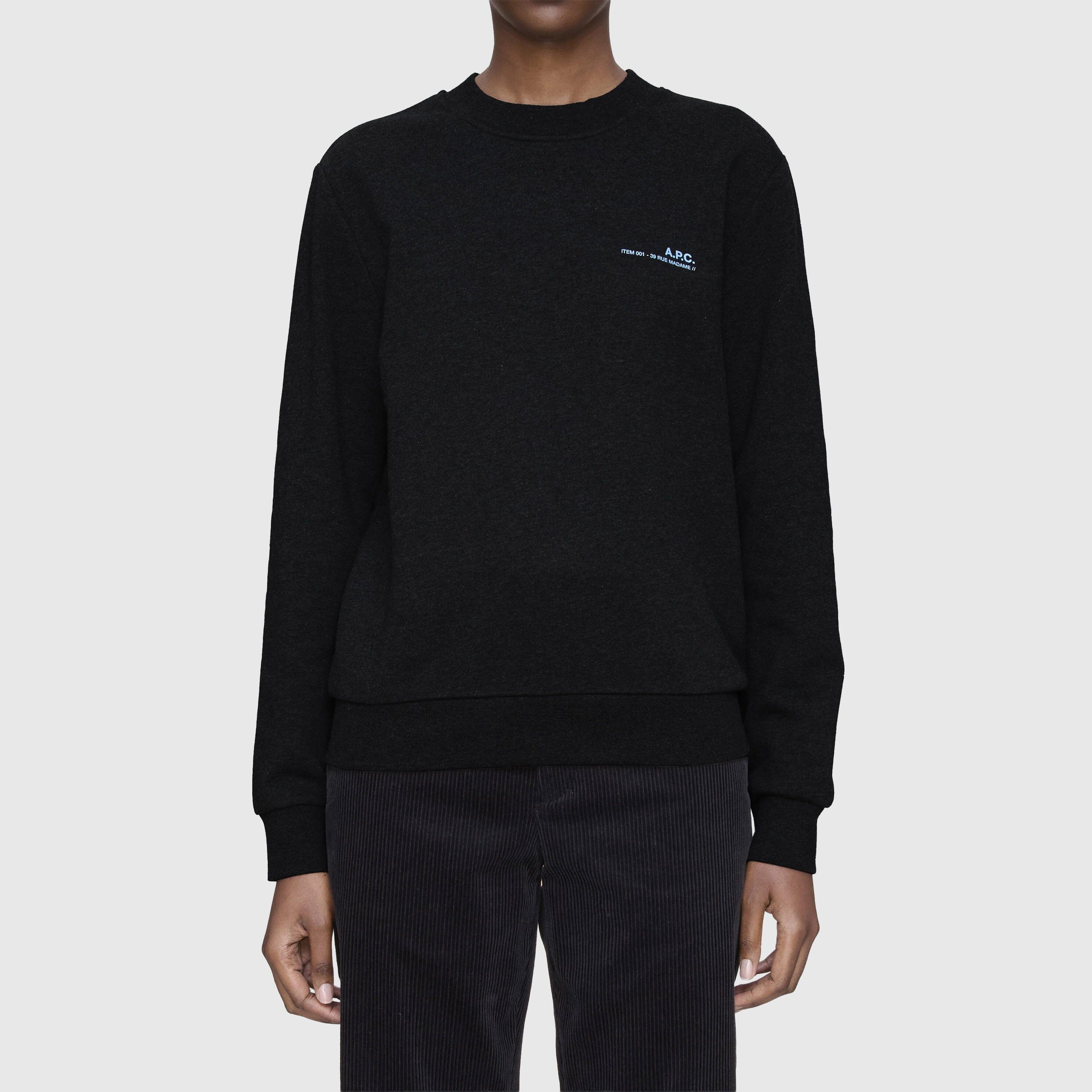 A.P.C. Item Standard Sweatshirt - Anthracite Chine / Bleu Sweatshirt A.P.C. 