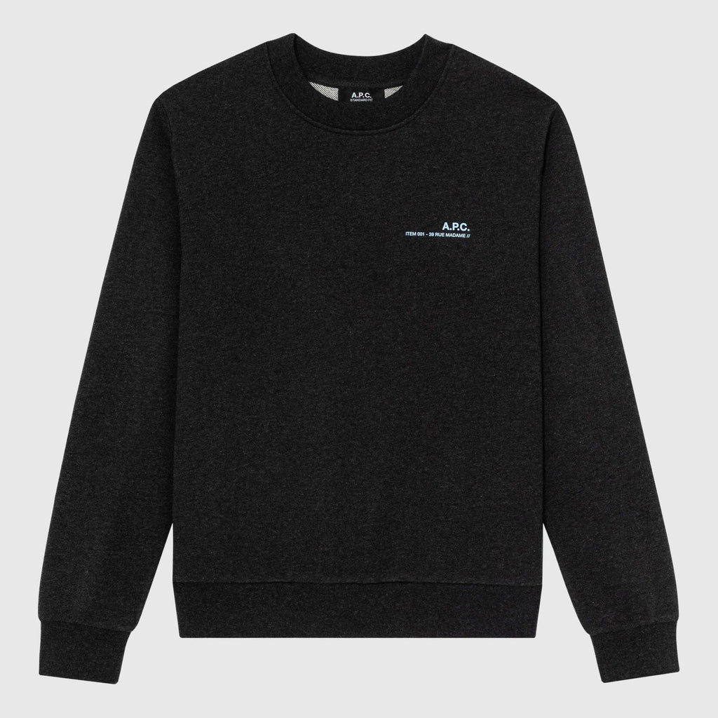 A.P.C. Item Standard Sweatshirt - Anthracite Chine / Bleu Sweatshirt A.P.C. 