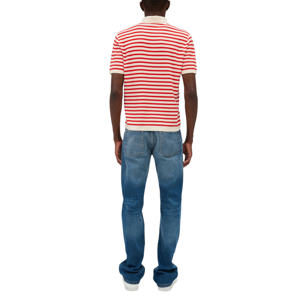 A.P.C Polo Eliot Knitwear - Taw Ecru /Rouge Knitwear A.P.C 