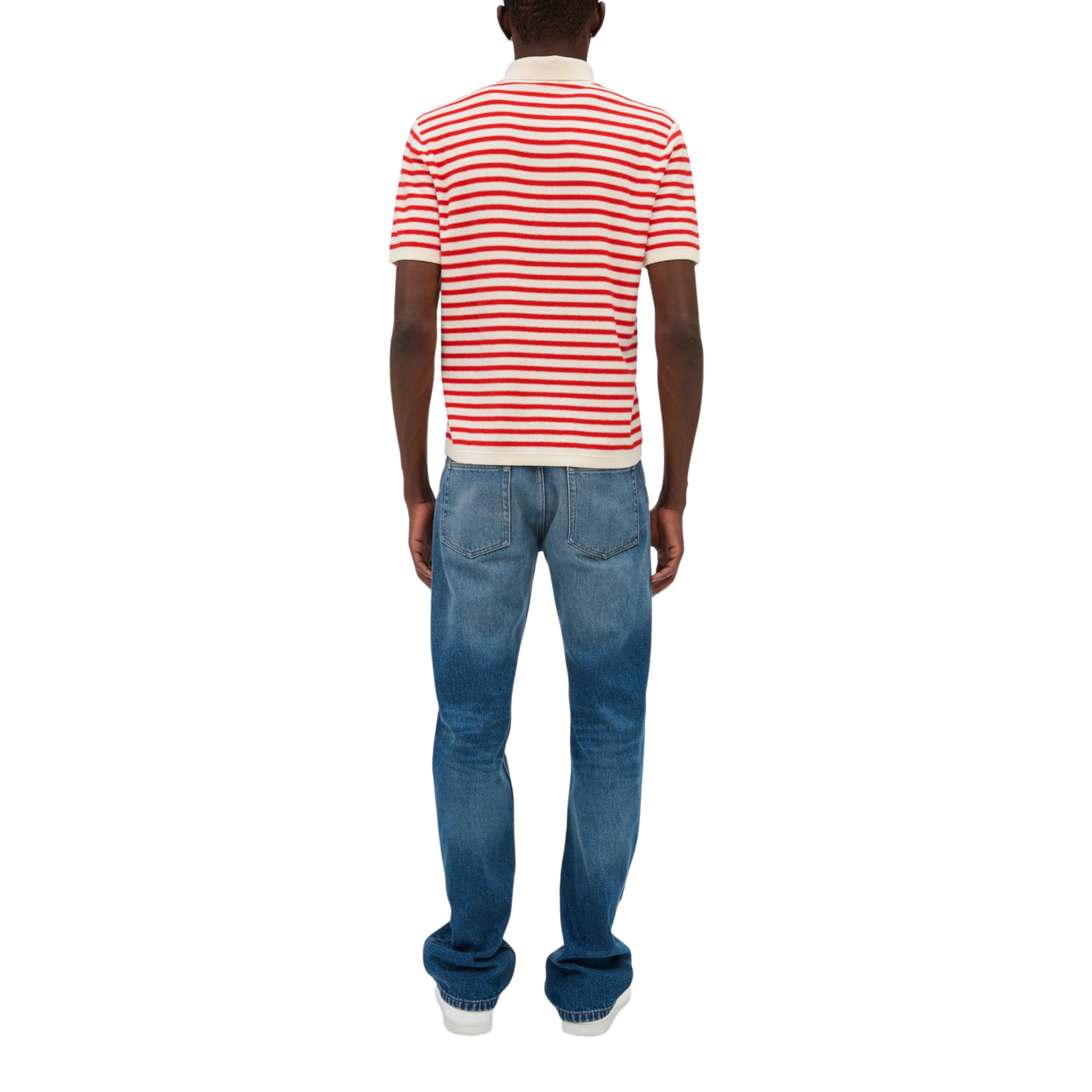 A.P.C Polo Eliot Knitwear - Taw Ecru /Rouge Knitwear A.P.C 