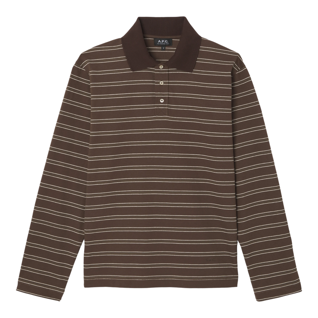 A.P.C Polo Manches Longues Raye Longsleeve - Caa Brown Longsleeve A.P.C 
