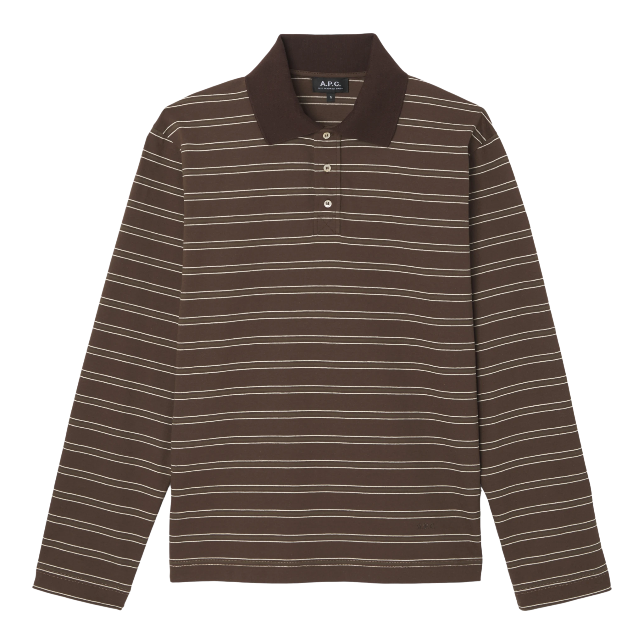 A.P.C Polo Manches Longues Raye Longsleeve - Caa Brown Longsleeve A.P.C 