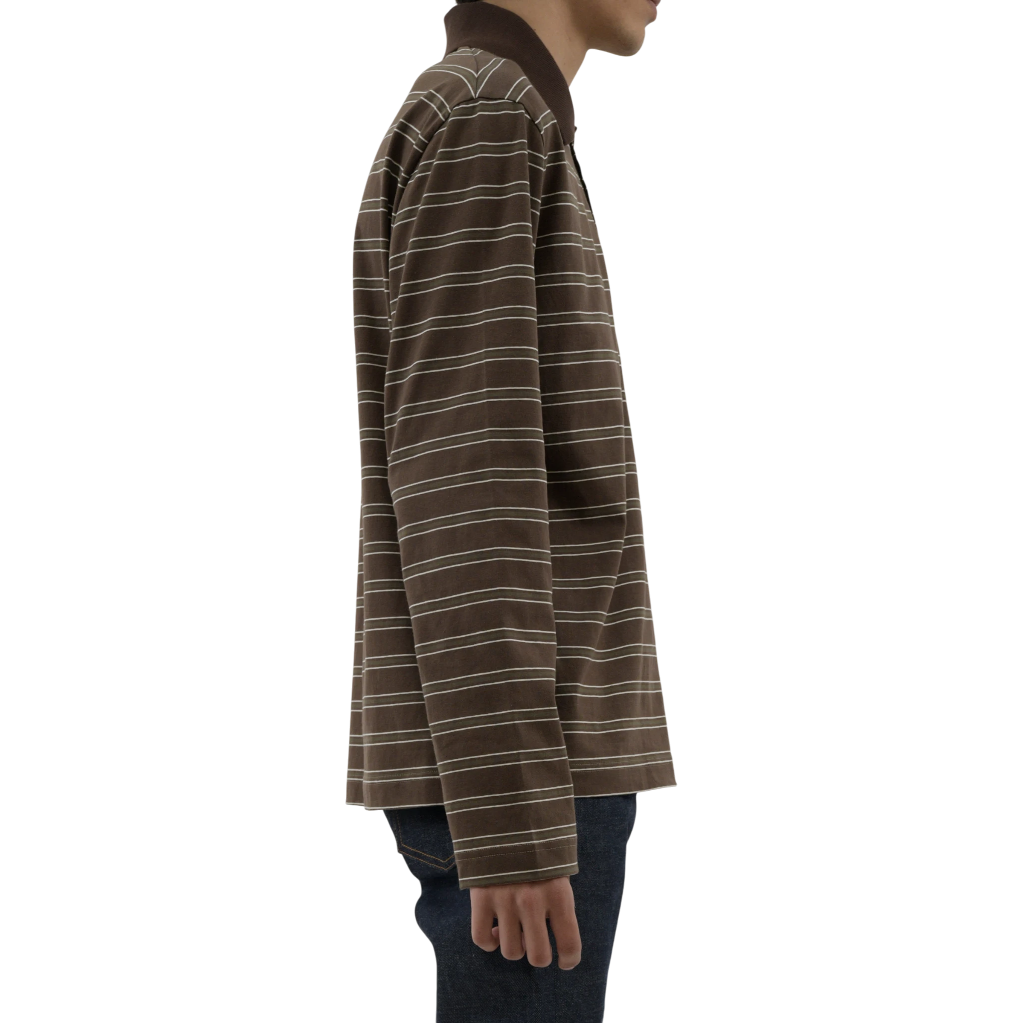 A.P.C Polo Manches Longues Raye Longsleeve - Caa Brown Longsleeve A.P.C 