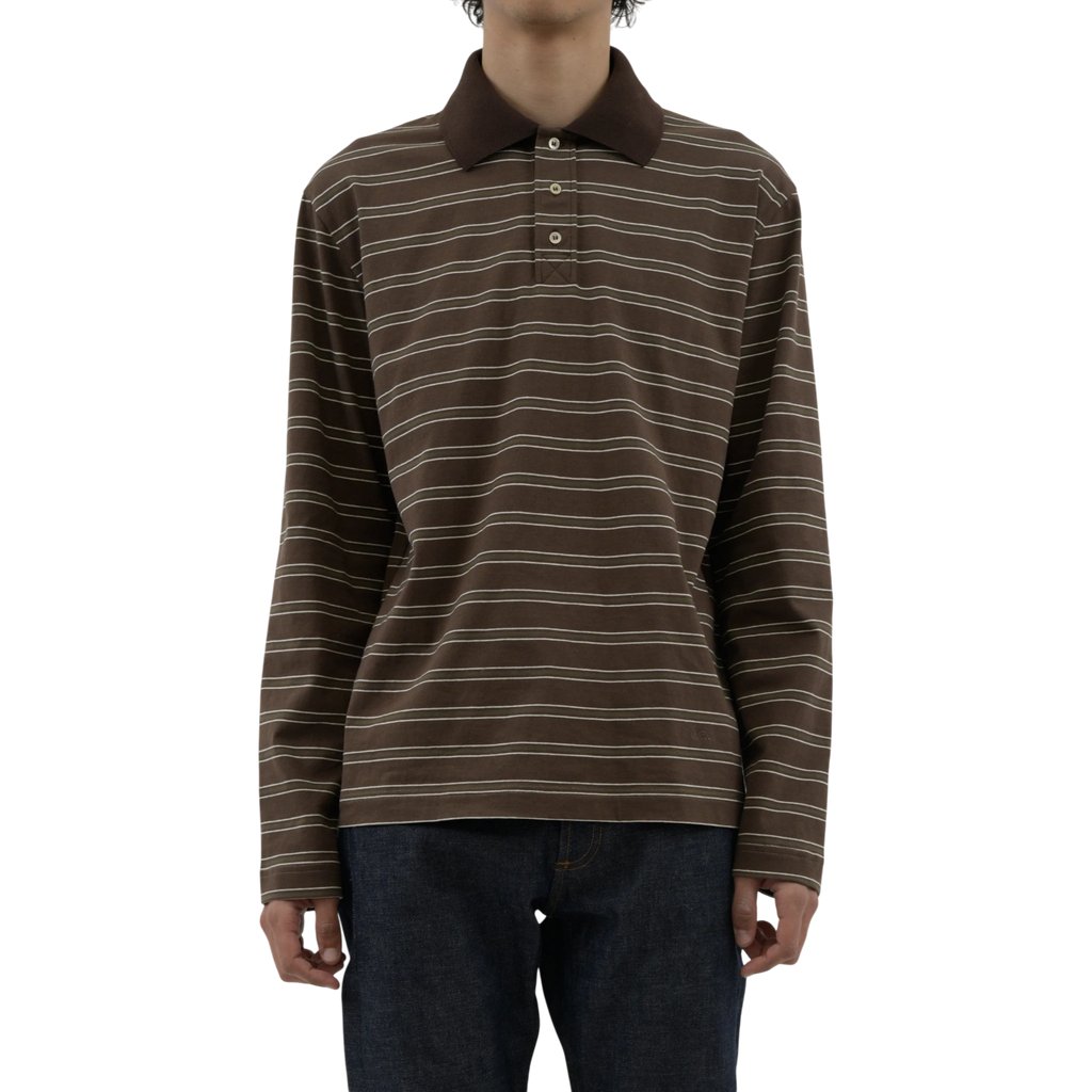 A.P.C Polo Manches Longues Raye Longsleeve - Caa Brown Longsleeve A.P.C 