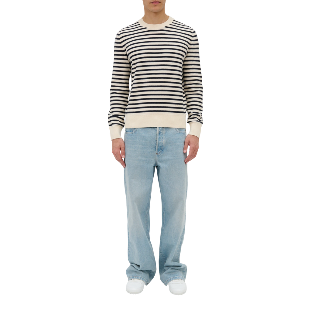 A.P.C Pull Paul Knitwear - Tas Ecru/Dark Navy Knitwear A.P.C 