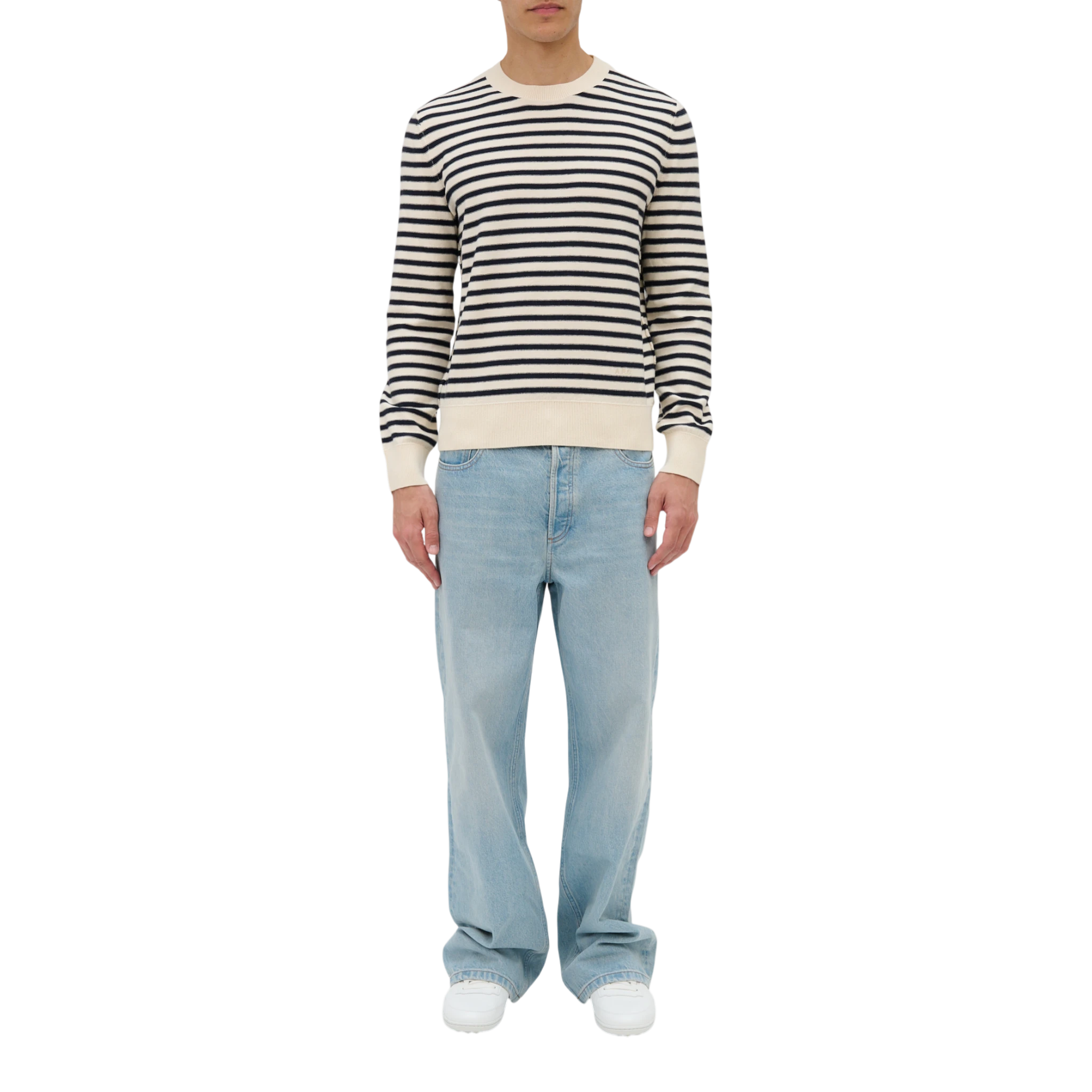 A.P.C Pull Paul Knitwear - Tas Ecru/Dark Navy Knitwear A.P.C 