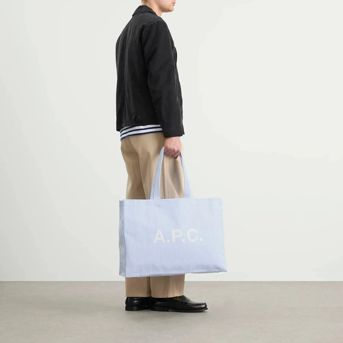 A.P.C. - Shopping Diane Striped Poplin - Blue Veske A.P.C. 