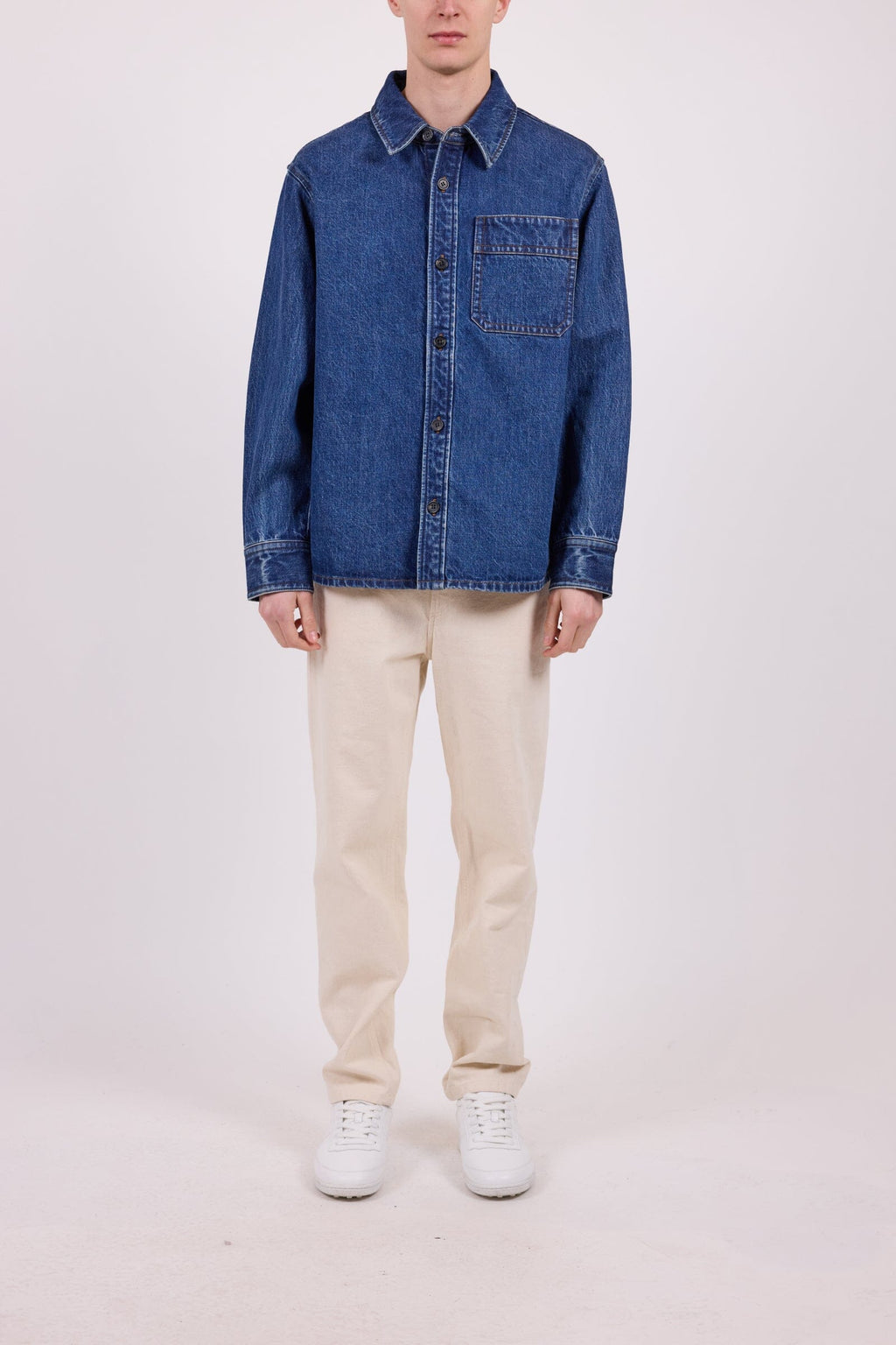 A.P.C. - Surchemise Basile Logo - Washed Indigo Overskjorte A.P.C. 