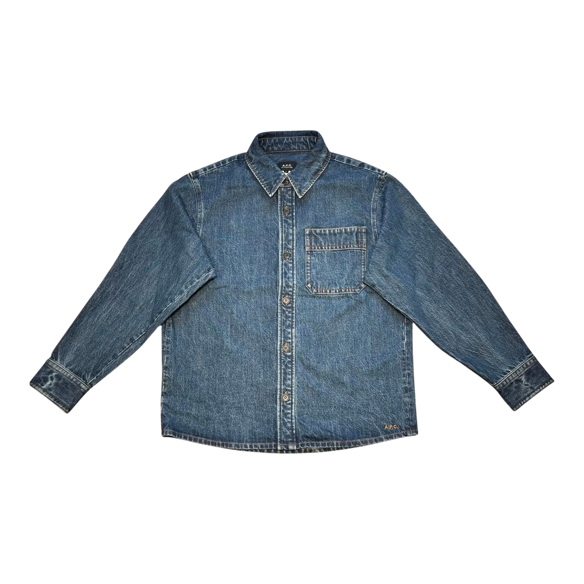A.P.C. - Surchemise Basile Logo - Washed Indigo Overskjorte A.P.C. 