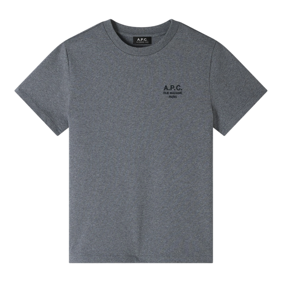 A.P.C. - T-Shirt Standard Rue Madame GOTS - Gris Chine/Noir T-skjorte A.P.C. 