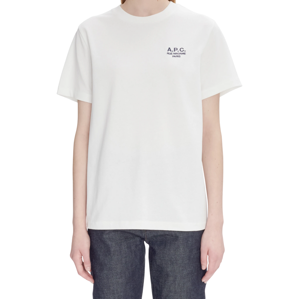 A.P.C T-Shirt Standard Rue Madame GOTS - White/Dark Navy T-shirt A.P.C 