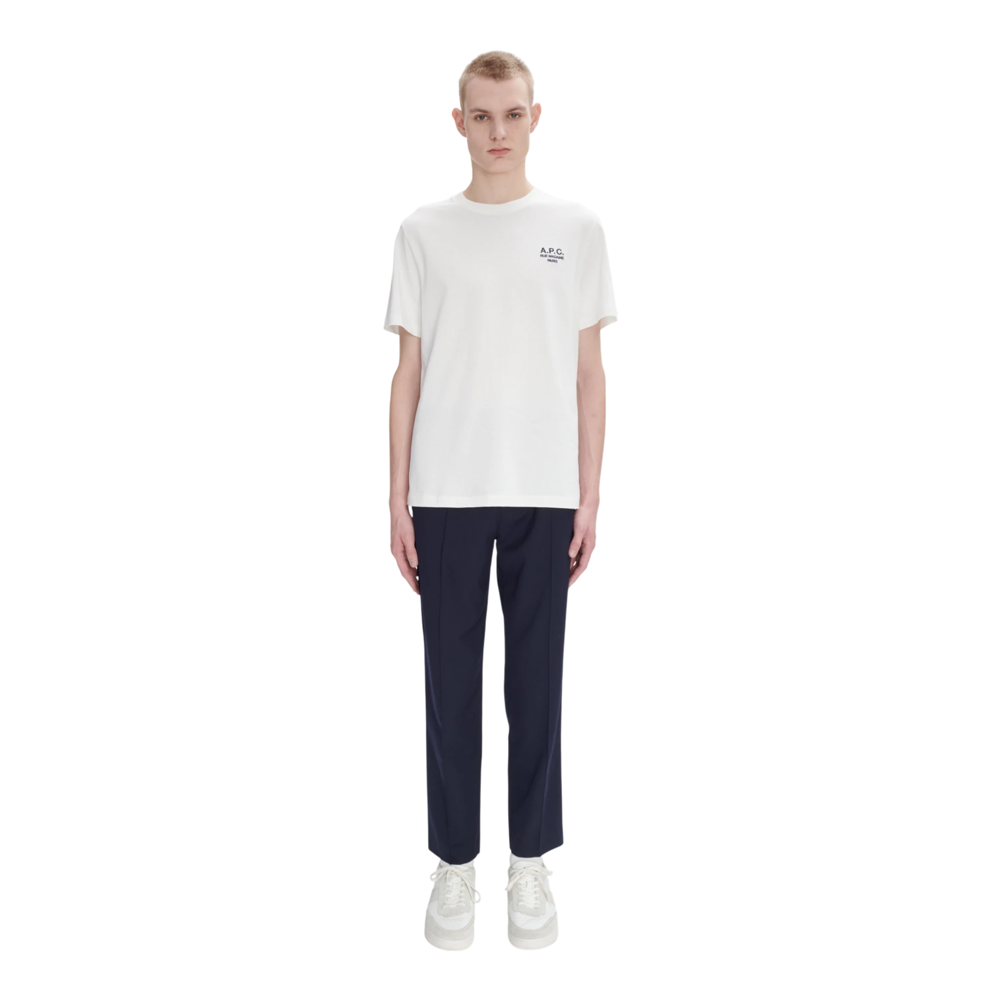 A.P.C T-Shirt Standard Rue Madame GOTS - White/Dark Navy T-shirt A.P.C 