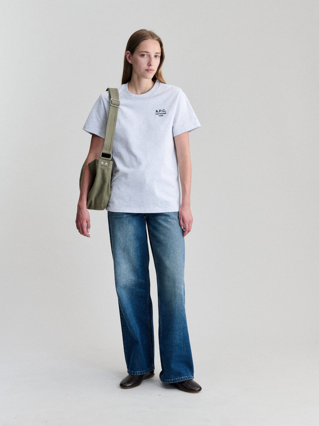 A.P.C. - T-Shirt Standard Rue Madame - Heathered Grey / Black T-skjorte A.P.C. 
