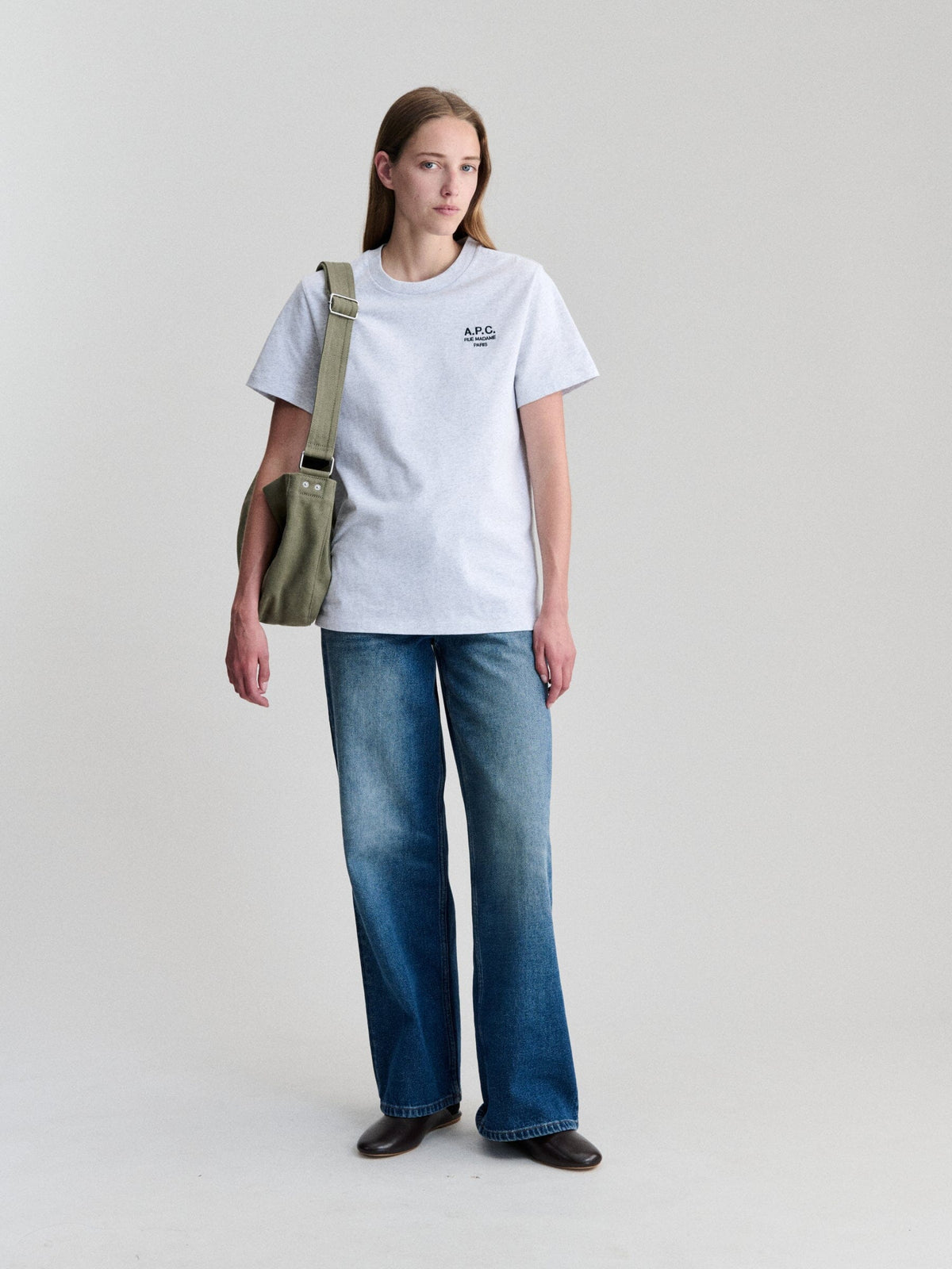 A.P.C. - T-Shirt Standard Rue Madame - Heathered Grey / Black T-skjorte A.P.C. 