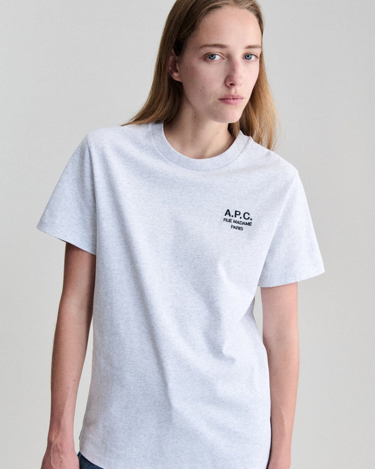 A.P.C. - T-Shirt Standard Rue Madame - Heathered Grey / Black T-skjorte A.P.C. 