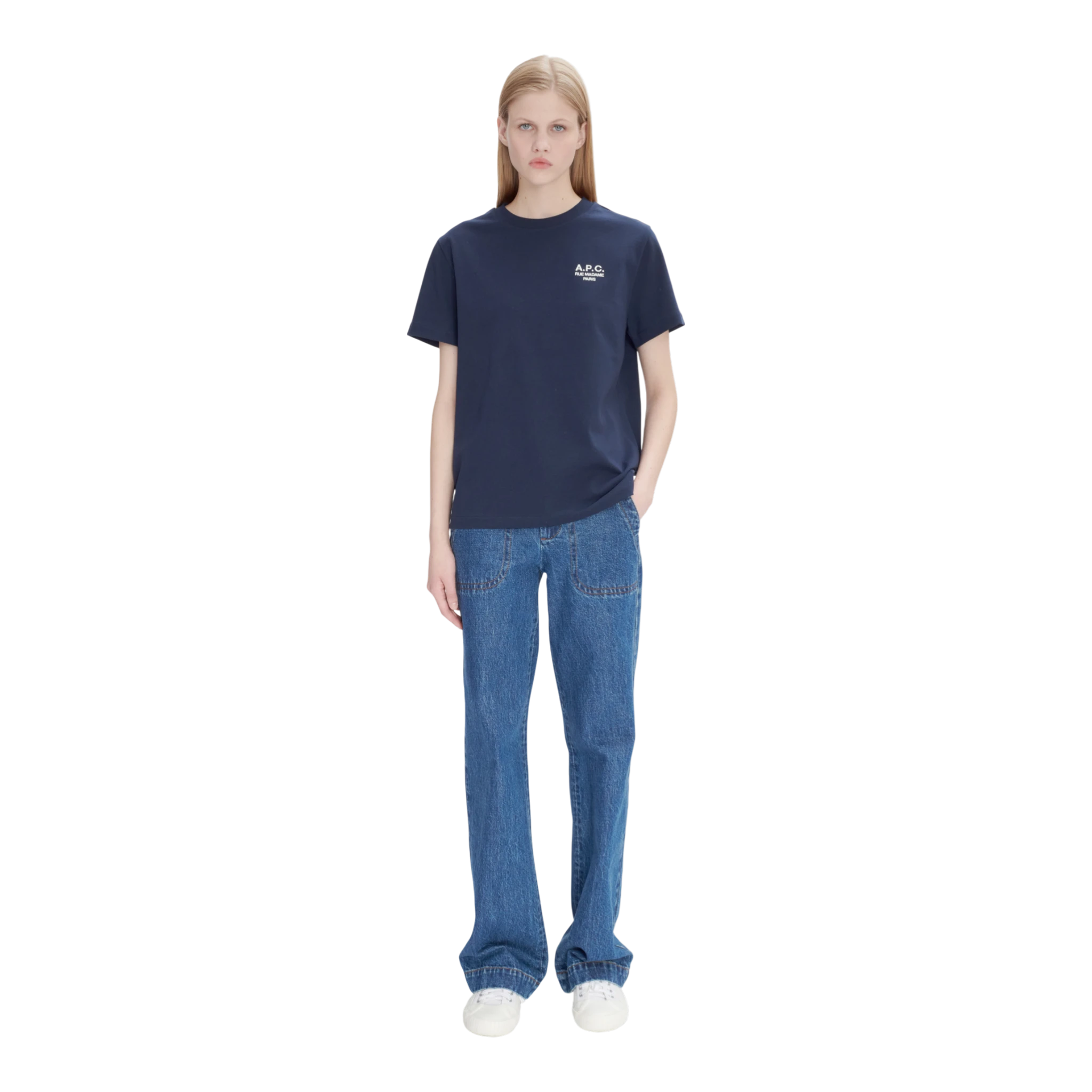 A.P.C T-Shirt Standard Rue Madame T-shirt - Tiq Dark Navy/Ecru T-shirt A.P.C 