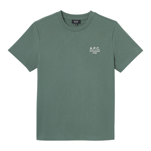 A.P.C. - T-Shirt Standard Rue Madame - Vert Grisé / Blanc T-skjorte A.P.C. 