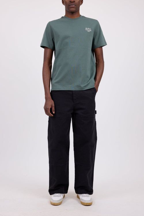 A.P.C. - T-Shirt Standard Rue Madame - Vert Grisé / Blanc T-skjorte A.P.C. 