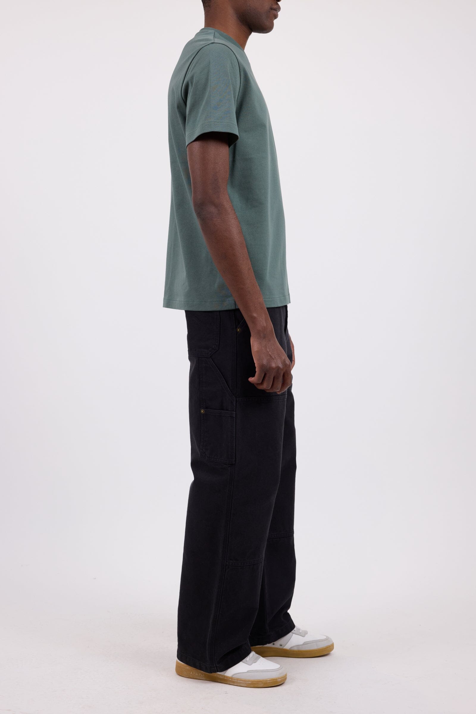 A.P.C. - T-Shirt Standard Rue Madame - Vert Grisé / Blanc T-skjorte A.P.C. 