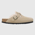 Birkenstock Boston Clog Shearling Suede - Taupe Shoes Birkenstock 