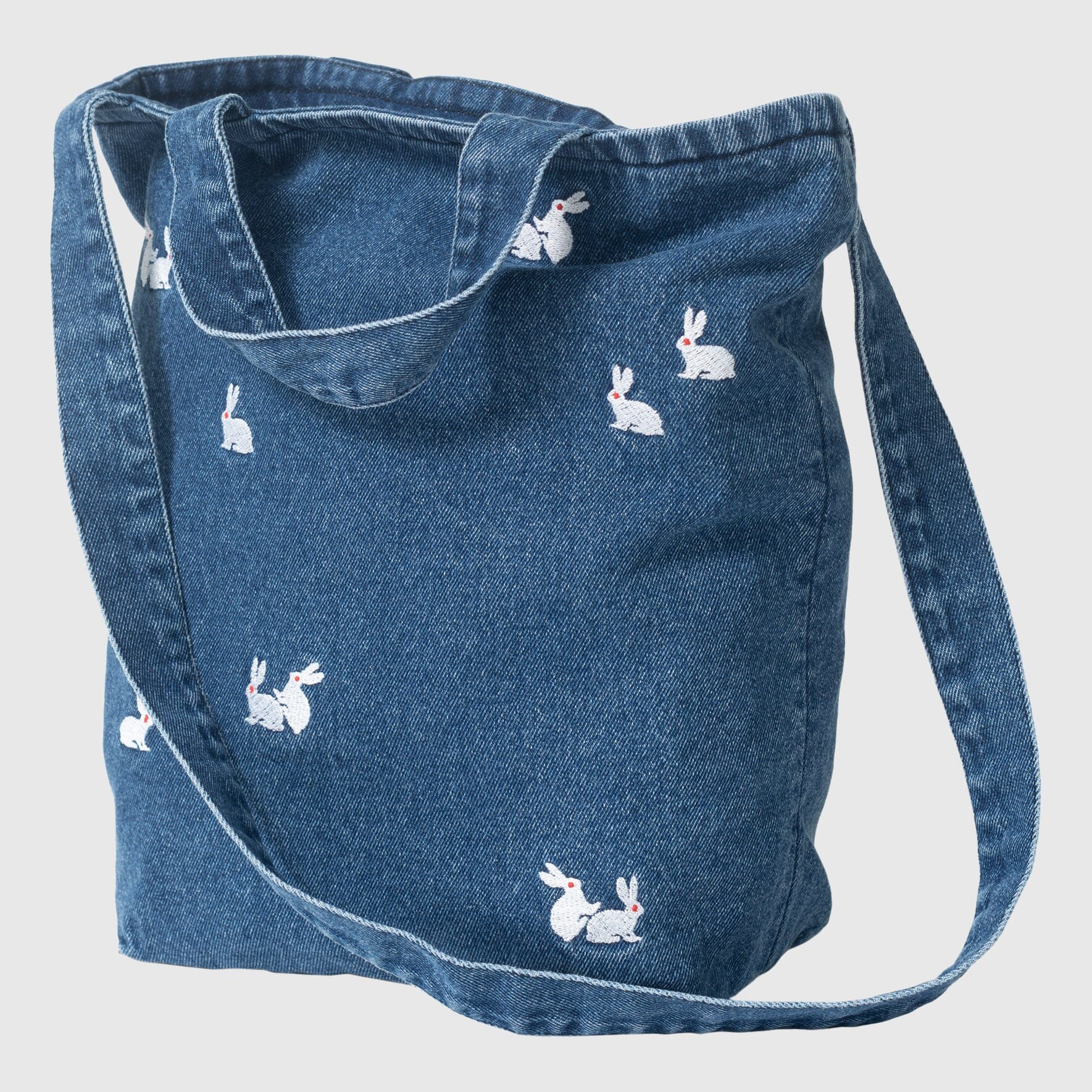 Carne Bollente Bags Bunny Tote Bag - Washed Blue Tote Bag Carne Bollente 