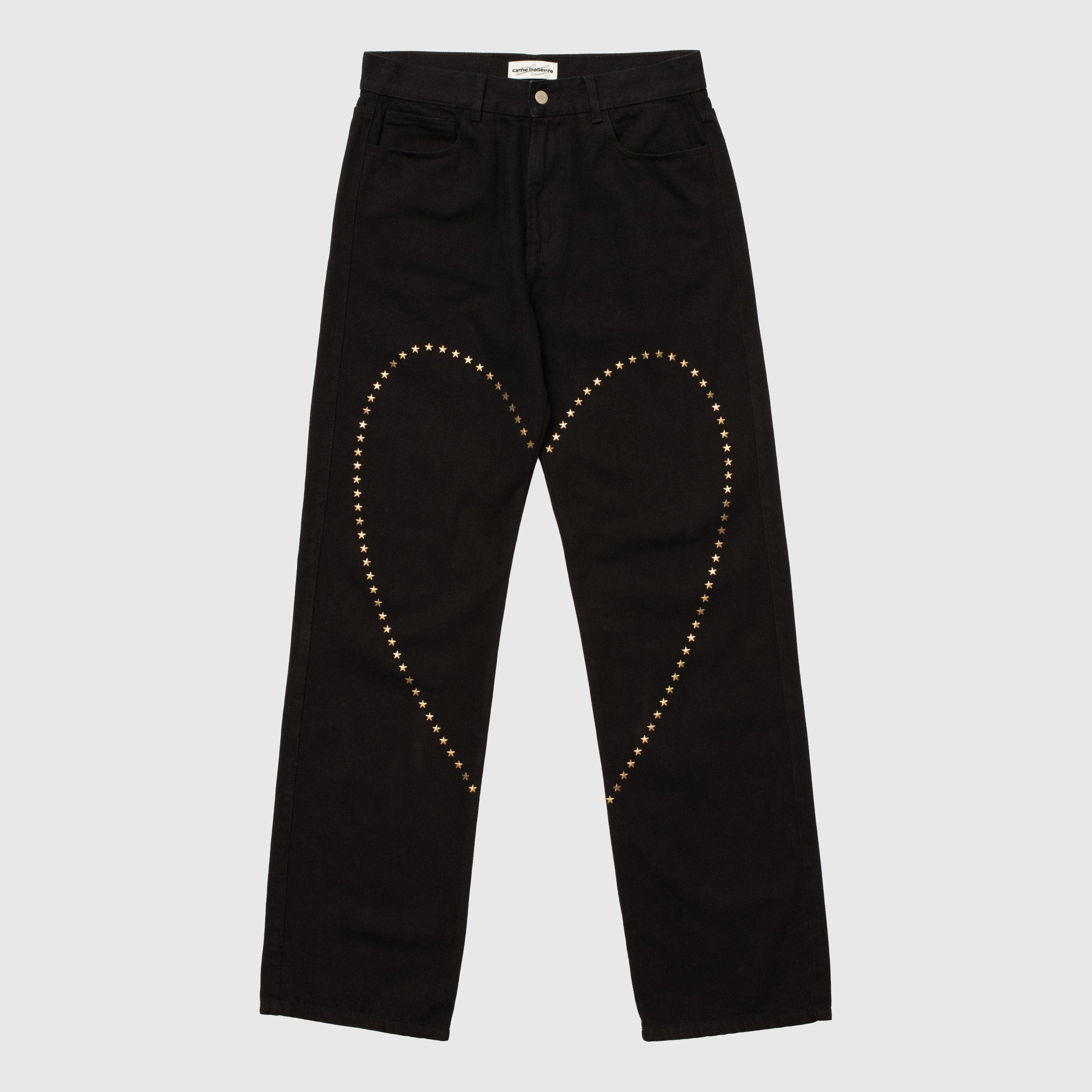 Carne Bollente Heart Break Jeans - Black Pants Carne Bollente 