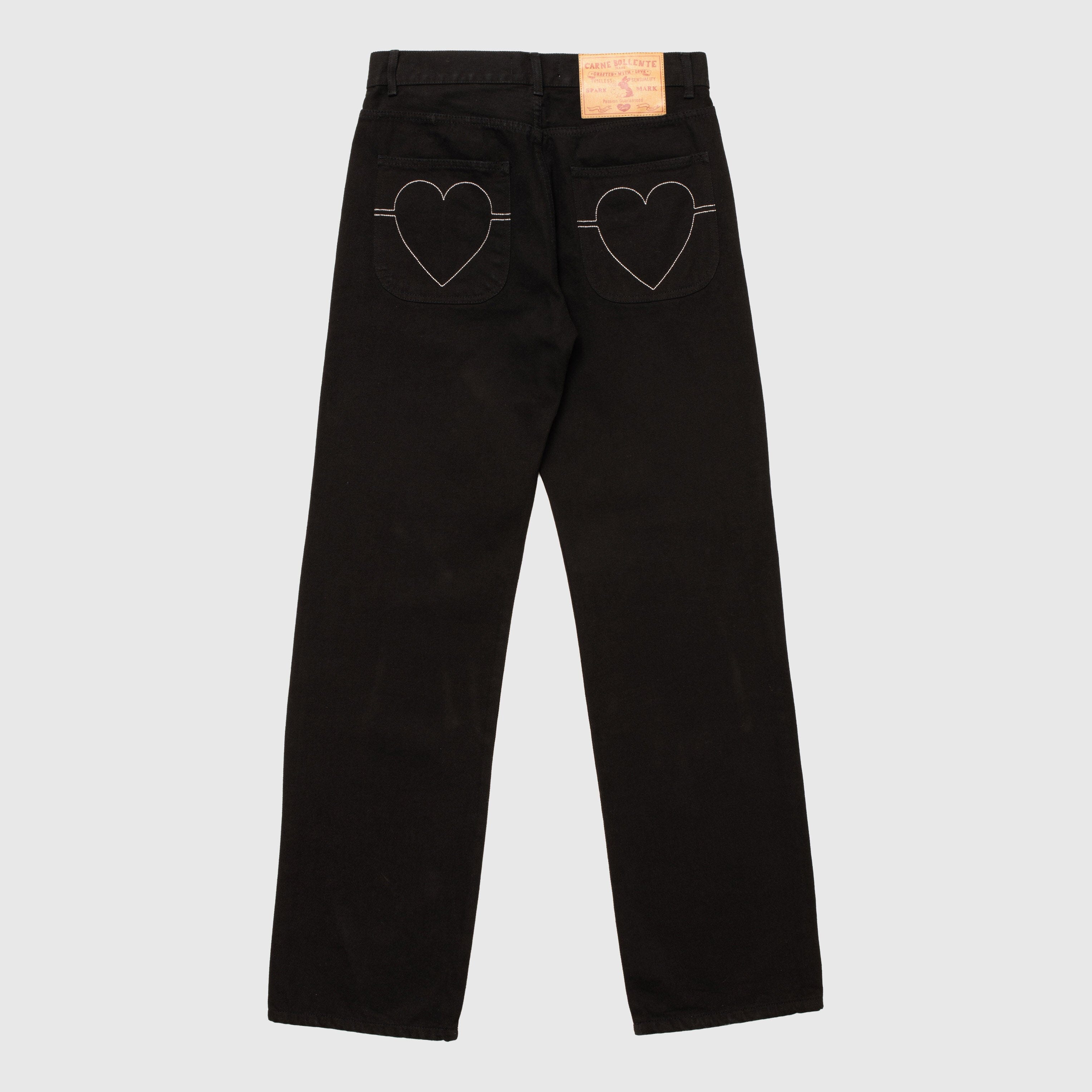 Carne Bollente Heart Break Jeans - Black Pants Carne Bollente 