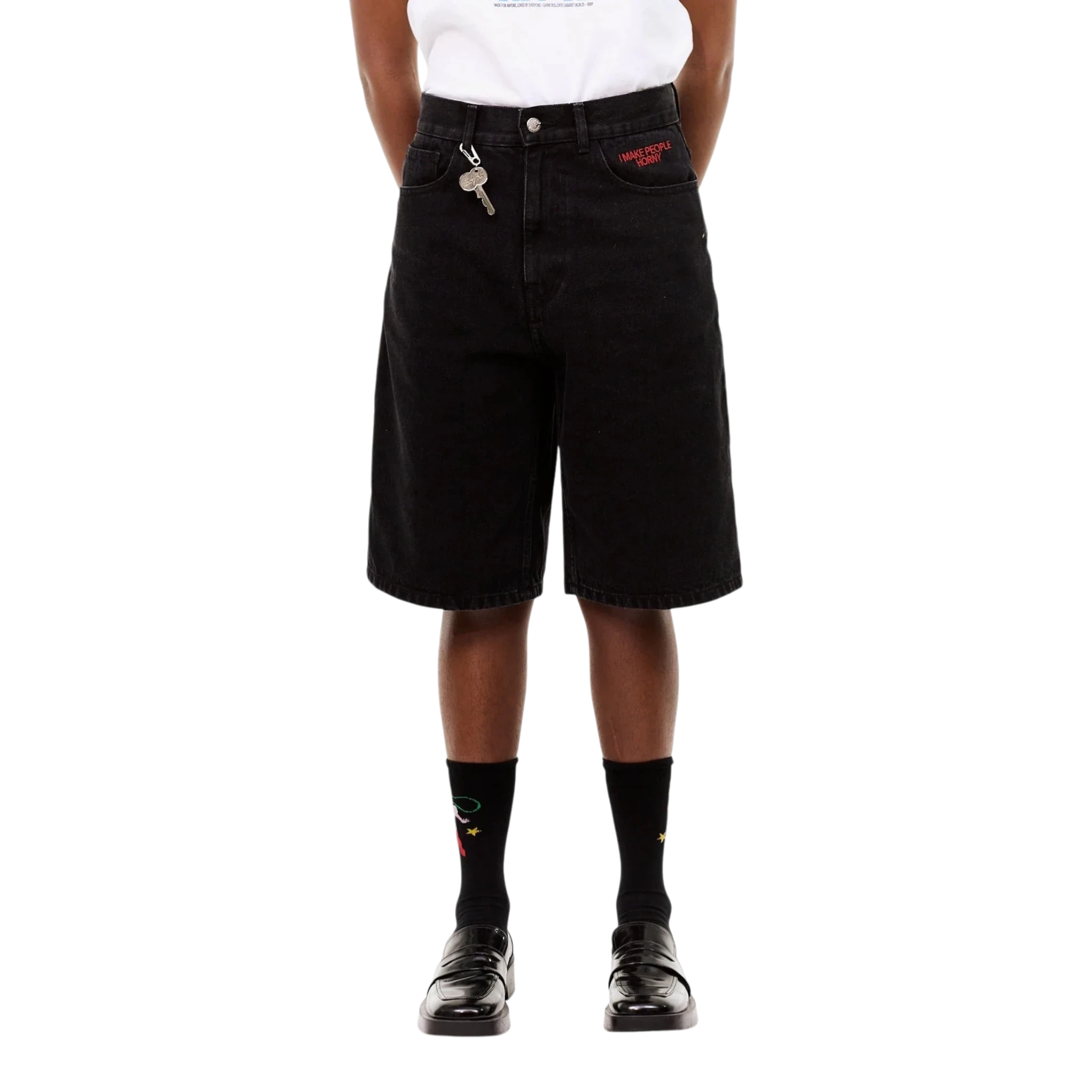 Carne Bollente Heart On, Hard On Shorts - Off-Black Shorts Carne Bollente 