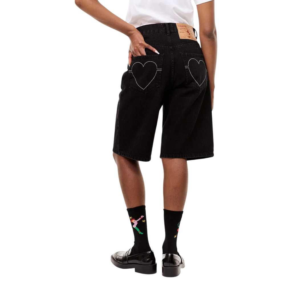 Carne Bollente Heart On, Hard On Shorts - Off-Black Shorts Carne Bollente 