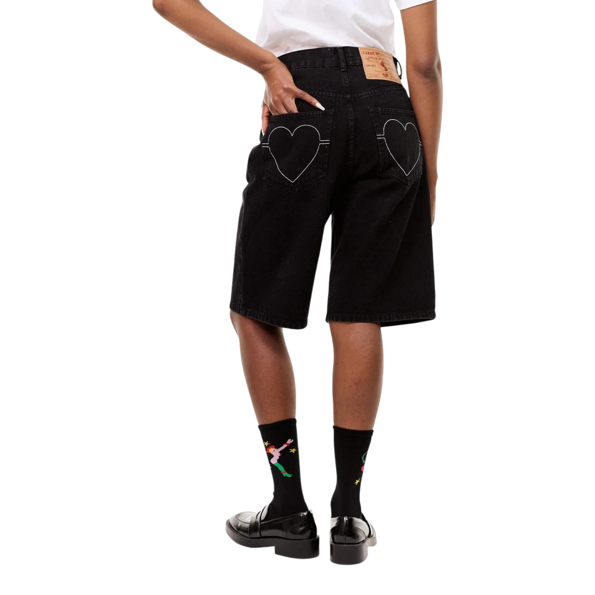Carne Bollente Heart On, Hard On Shorts - Off-Black Shorts Carne Bollente 