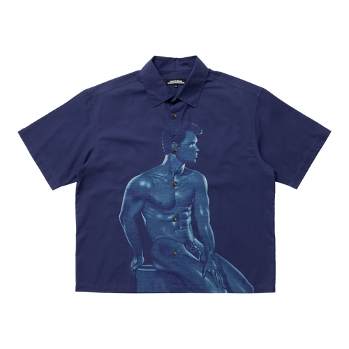 Carne Bollente In Blue Shirt - Allover Shirt Carne Bollente 