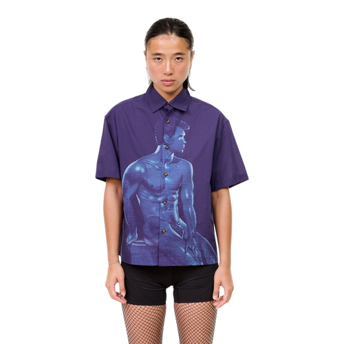 Carne Bollente In Blue Shirt - Allover Shirt Carne Bollente 
