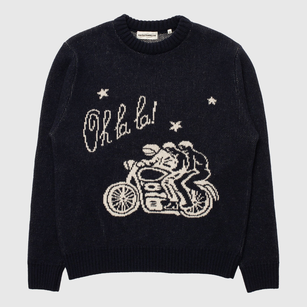 Carne Bollente Ménage à Trois, Oh La La Sweater - Navy Sweater Carne Bollente 