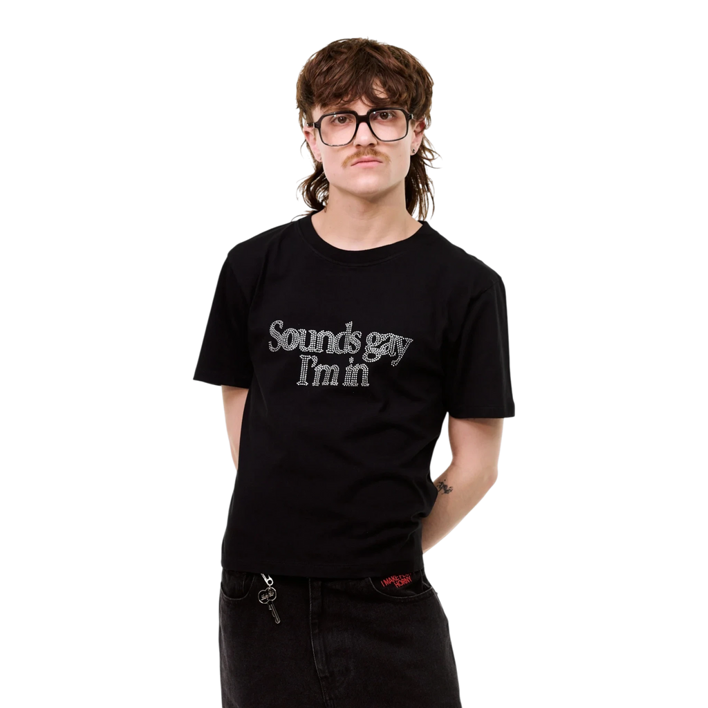 Carne Bollente Sound´s Gay, I'm In Baby! T-shirt - Black T-shirt Carne Bollente 