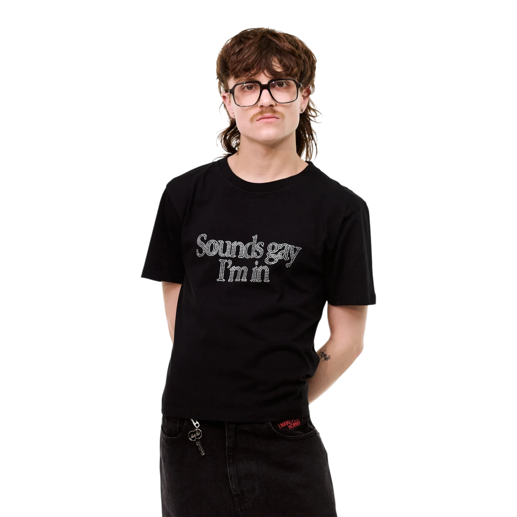 Carne Bollente Sound´s Gay, I'm In Baby! T-shirt - Black T-shirt Carne Bollente 