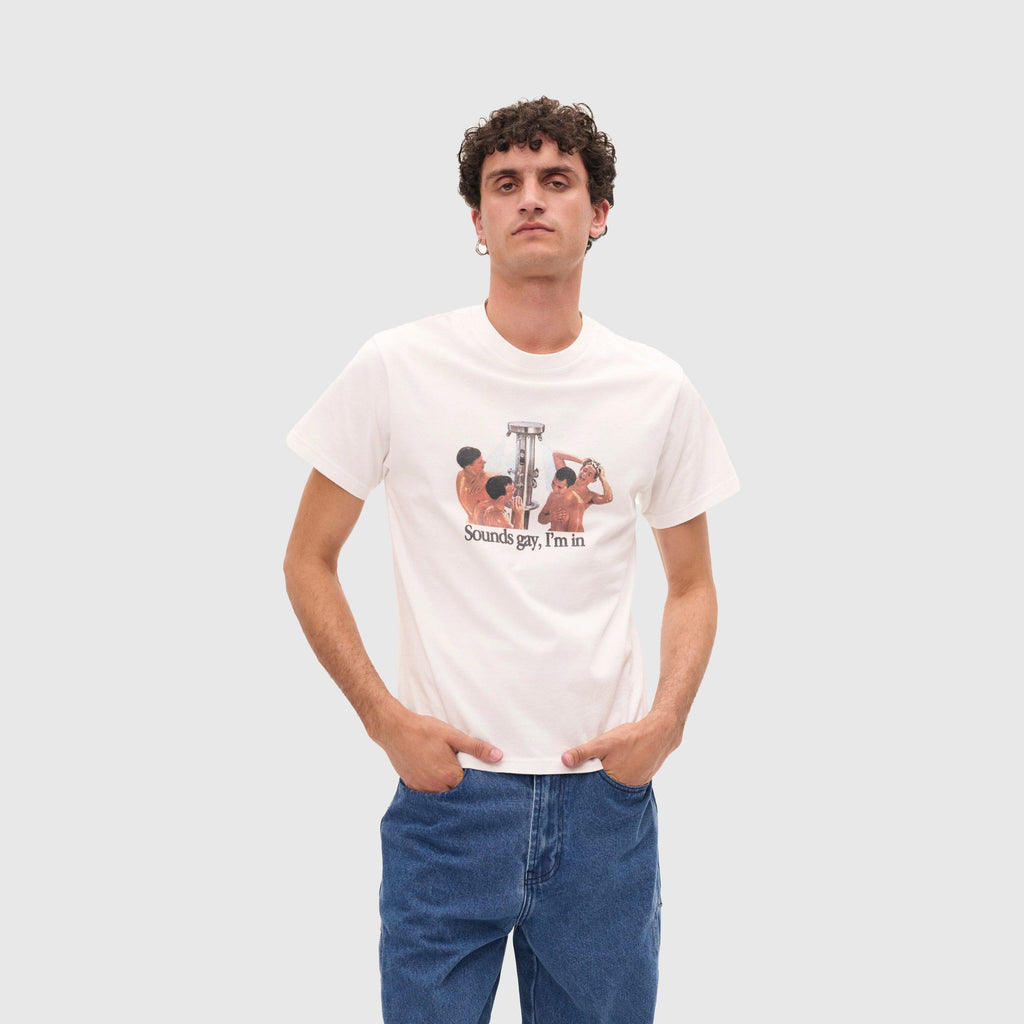 Carne Bollente Sounds Gay, I'm In T-shirt - White T-shirt Carne Bollente 