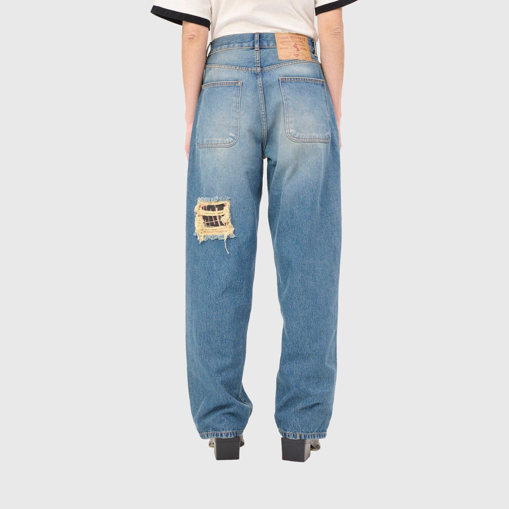 Carne Bollente Tattoo Tease Pants - Washed-Light Blue Pants Carne Bollente 