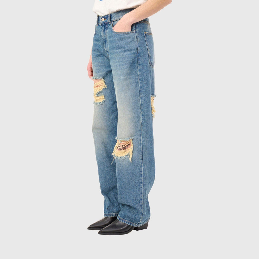 Carne Bollente Tattoo Tease Pants - Washed-Light Blue Pants Carne Bollente 