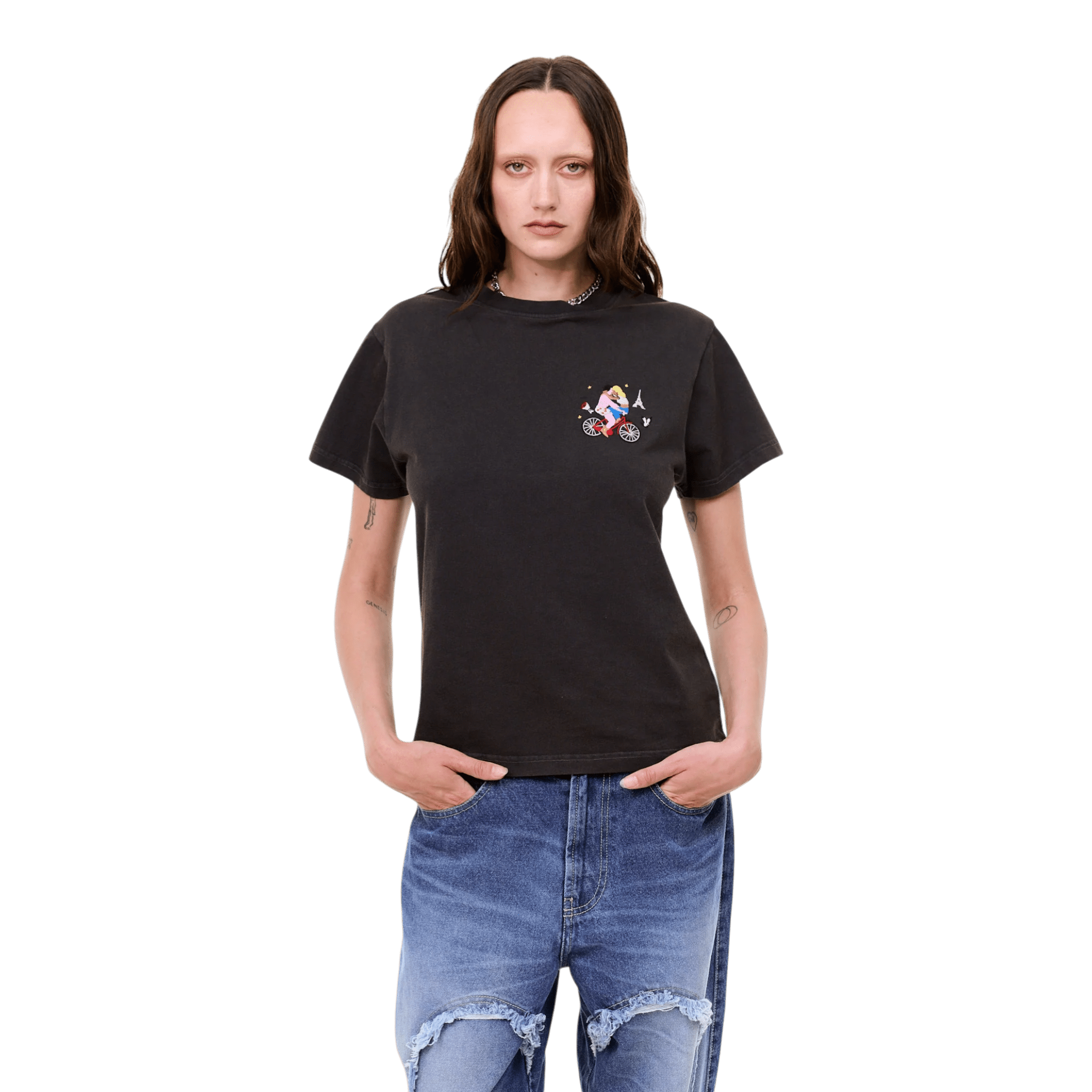 Carne Bollente Velo Valentine T-shirt - Off-Black T-shirt Carne Bollente 