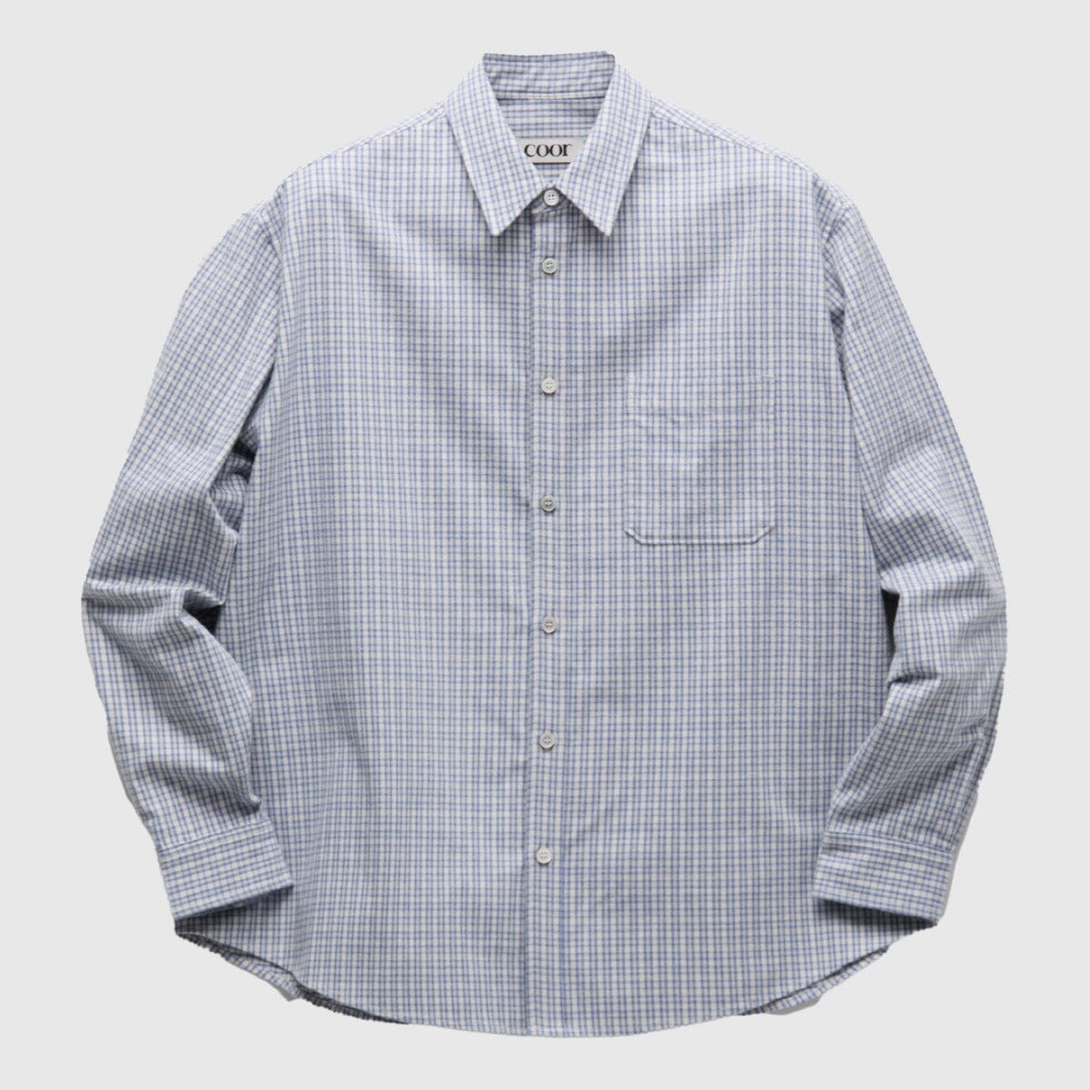 COOR Block Checkered One Pocket Shirt - Blue Check Shirt COOR 