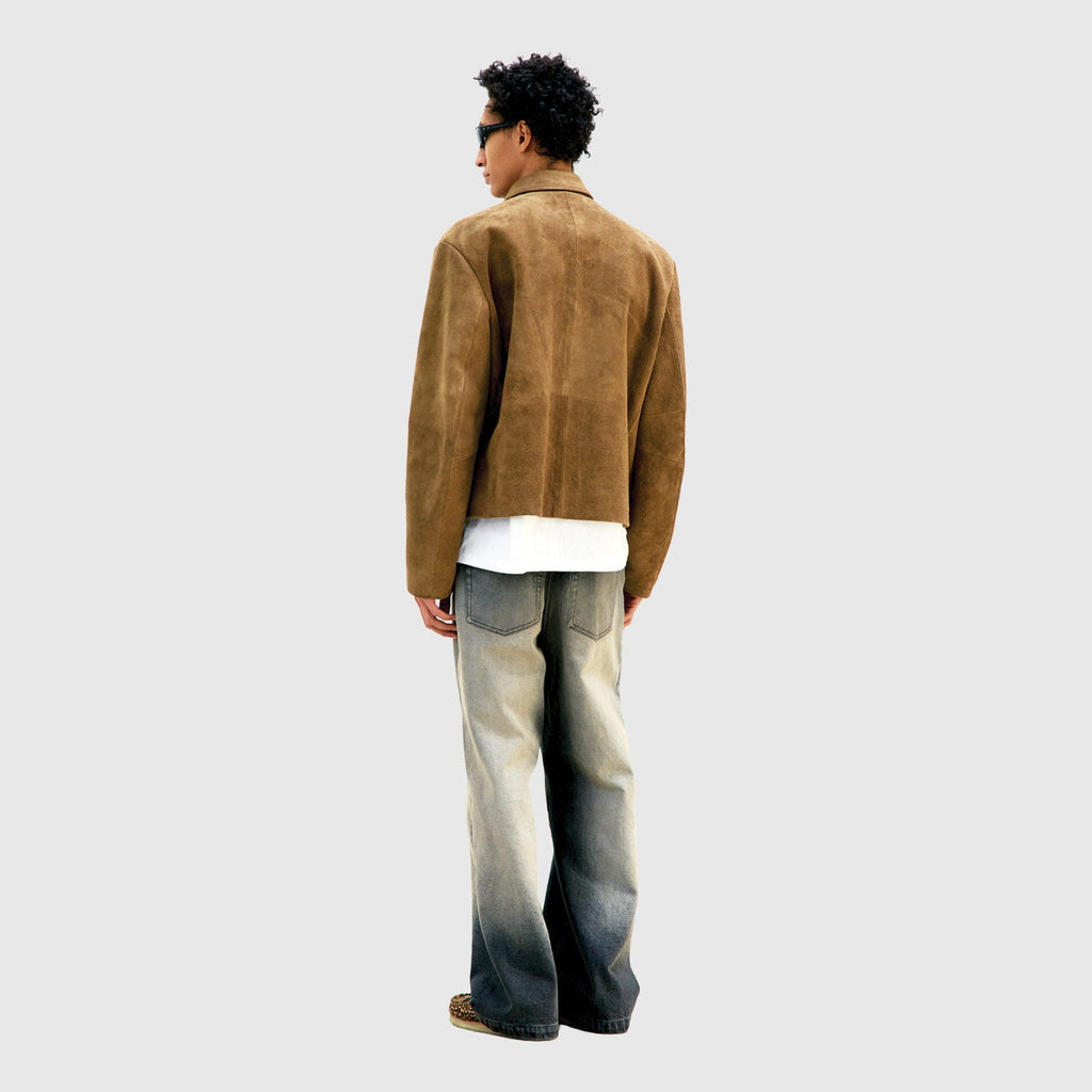 COOR Buffalo Suede Multi Zip Washed Leather Jacket - Light Camel Jacket COOR 