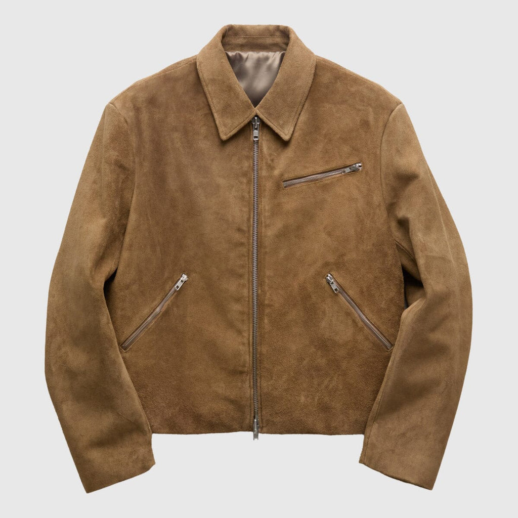 COOR Buffalo Suede Multi Zip Washed Leather Jacket - Light Camel Jacket COOR 