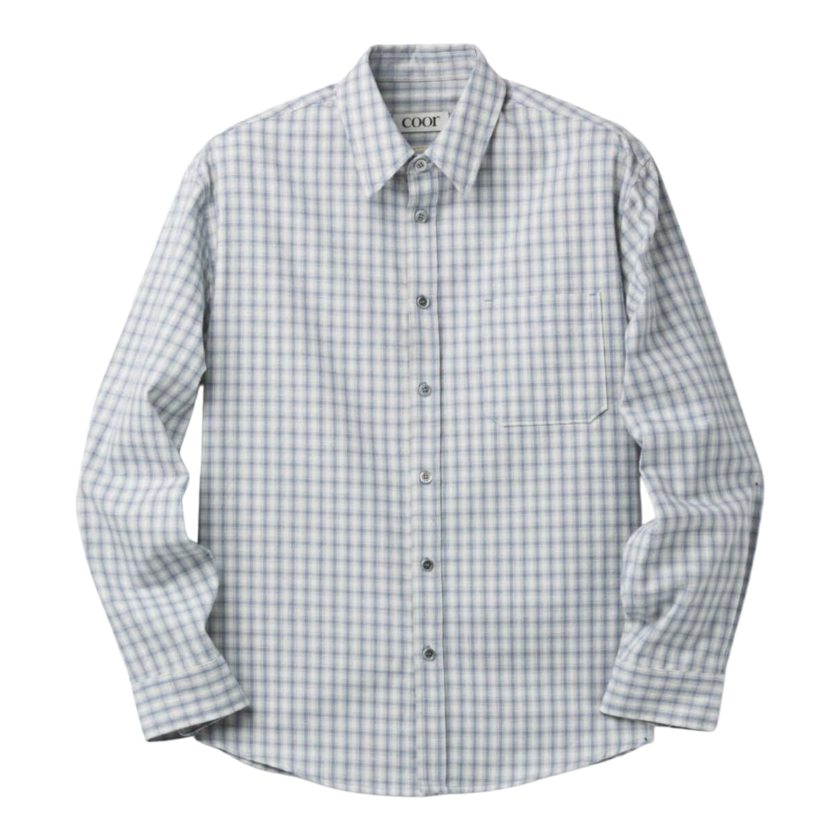Coor - Cotton Blue Tartan Check Shirt - Light Blue Skjorte COOR 