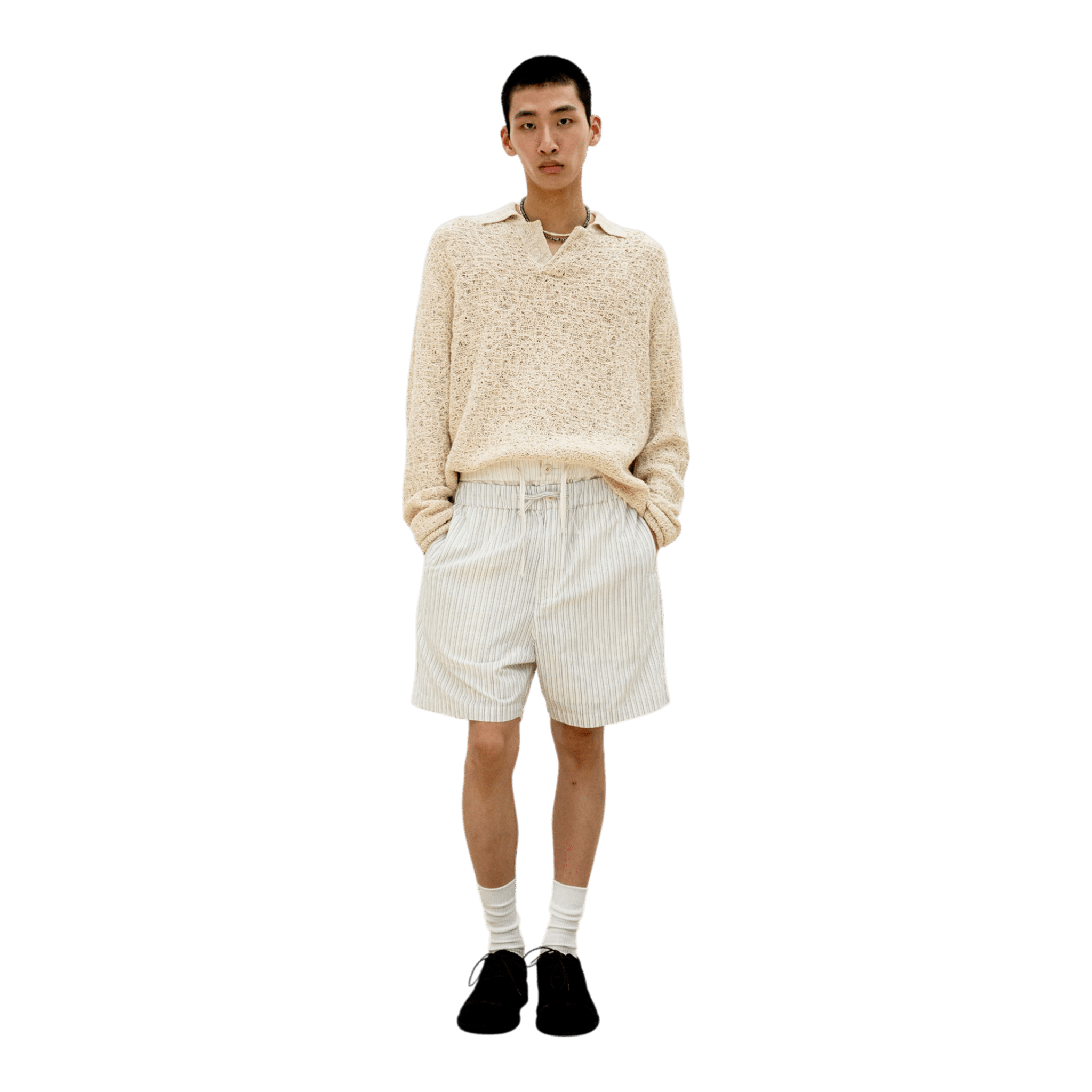 Coor Crochet Collar Knit - Natural Knitwear COOR 