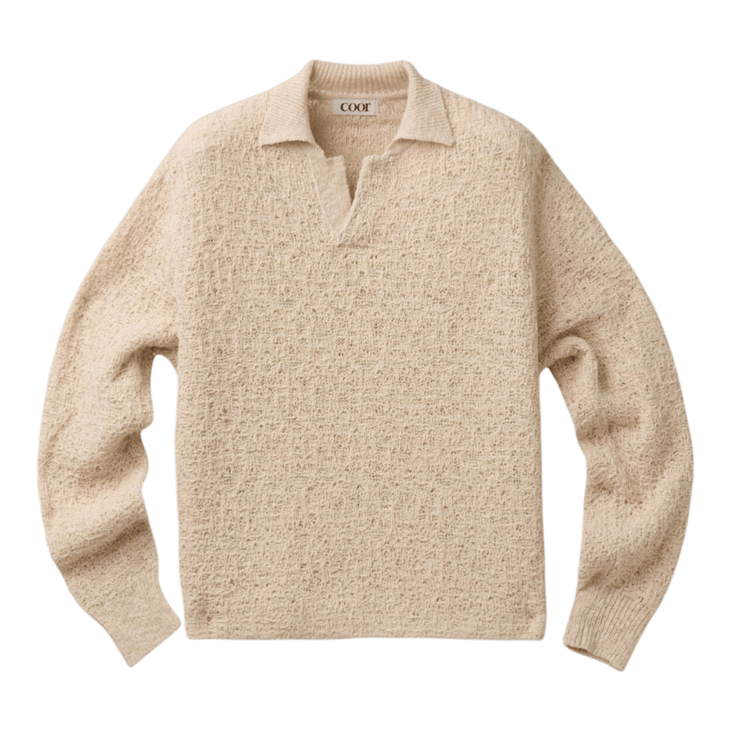 Coor Crochet Collar Knit - Natural Knitwear COOR 