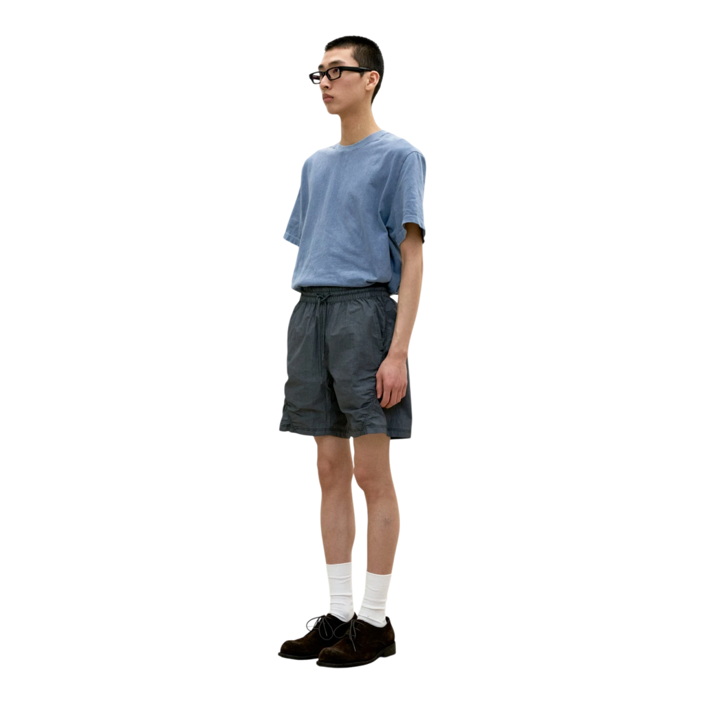 Coor Damaged Color Dyed Crop T-shirt - Washed Blue T-shirt COOR 