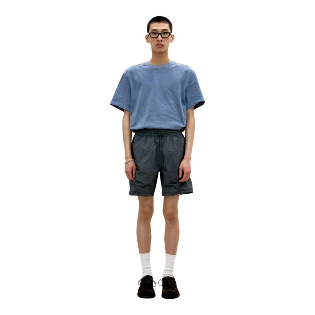 Coor Damaged Color Dyed Crop T-shirt - Washed Blue T-shirt COOR 